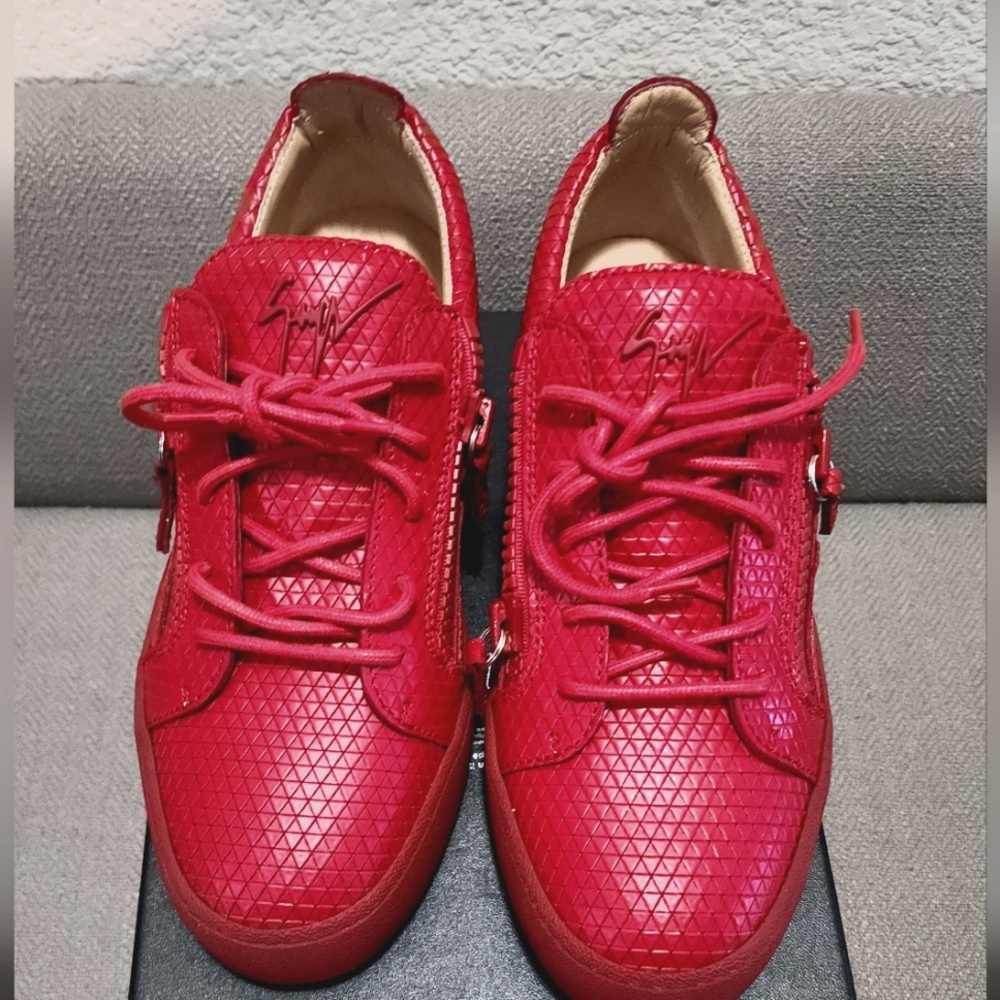 Giuseppe Zanotti System Pent DBL ZIP LOW FIAMMA Sneaker Red Size 41 US Size  8